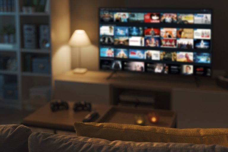 A TV loaded with lots of movies that can be watched after shroom trips