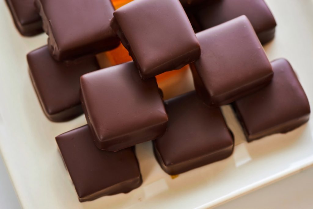 A collection of functional mushroom chocolate gummies kept with each other