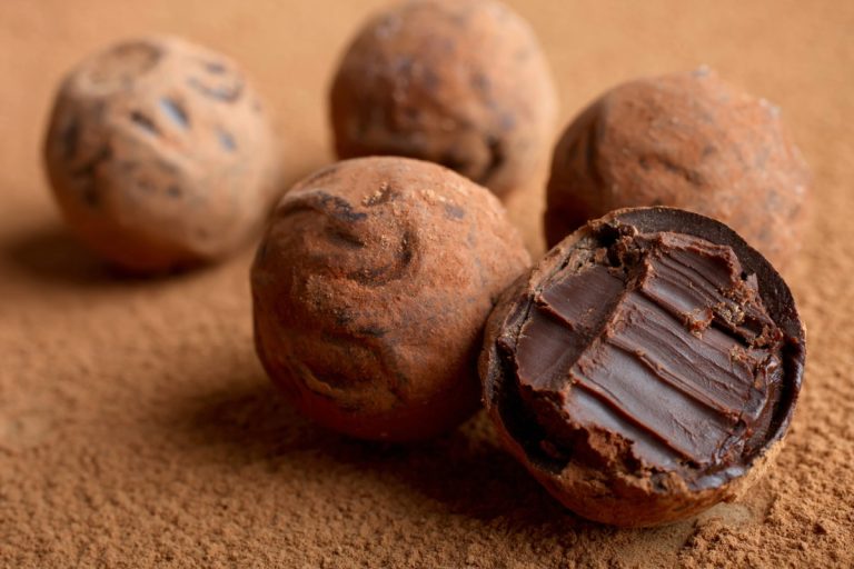 A collection of mushroom chocolate gummies shown in the image
