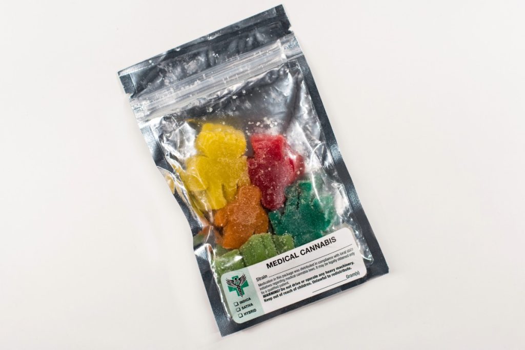 A pack of cannabis gummies