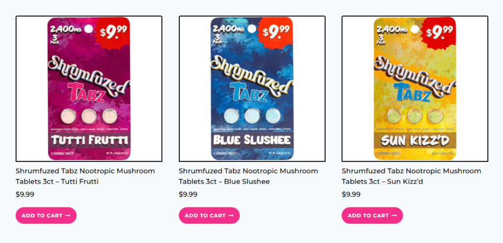 Collection of mushroom tablets for sale