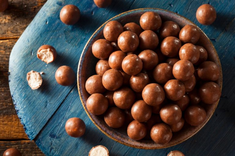 Mushroom chocolate gummies kept on a bowl